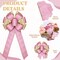 6 Pcs Large Christmas Bows, 10" x 20" Velvet Glitter Christmas Bow for Wreath Tree Topper Ornament Bow for Xmas Home Indoor Outdoor Front Door(Pink, Gold)